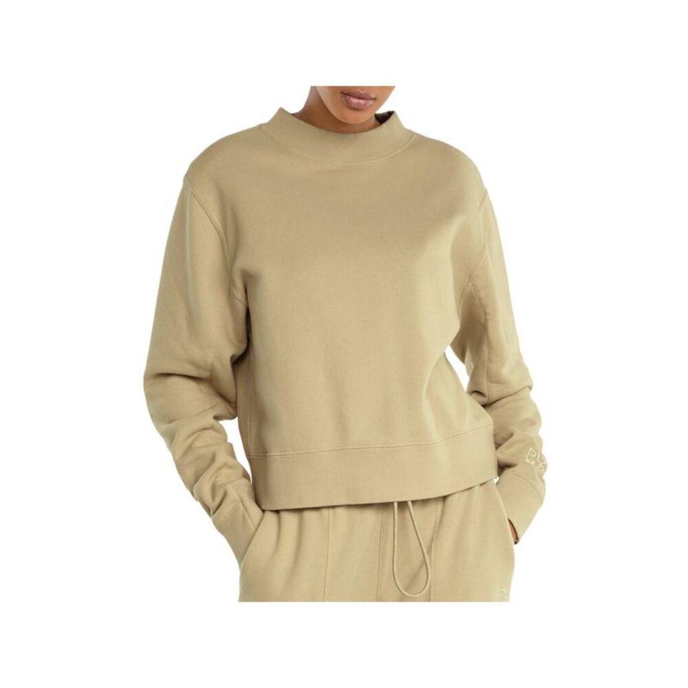 PUMA Womens Stretch Short Length Ribbed Trim Sweatshirt